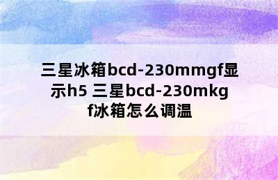 三星冰箱bcd-230mmgf显示h5 三星bcd-230mkgf冰箱怎么调温